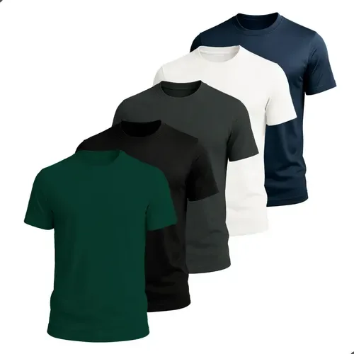 Kit 5 Camisetas Básica Masculina Dry Fit Esporte Treino Lisa