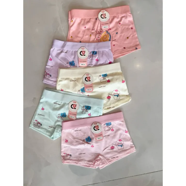 Kit 6 Calcinha Box Shortinho FEMININA MENINA INFANTIL JUVENIL Boxer Confortável Criança Estampas Sortidas