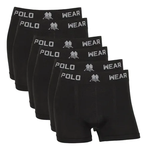 Kit 6 Cuecas Boxer Microfibra Polo Wear Sem Costura Original