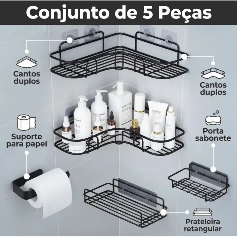 Kit De Suportes Porta Shampoo: A Solução Prática Para Banheiros e Cozinhas!