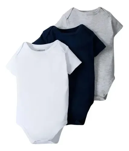 Kit Hering Com 3 Bodies Em Ribana Multicolorido