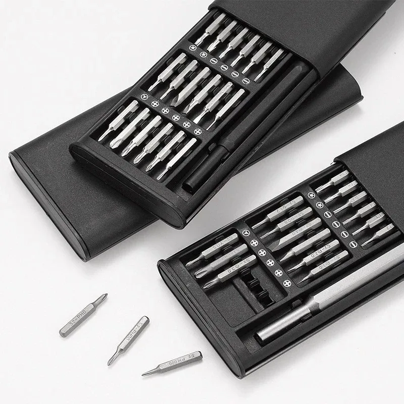 Kit Jogo Ferramenta Chave Magnética Precisão 24 Peças Pequenos Reparos Celular PC Notebook Óculos