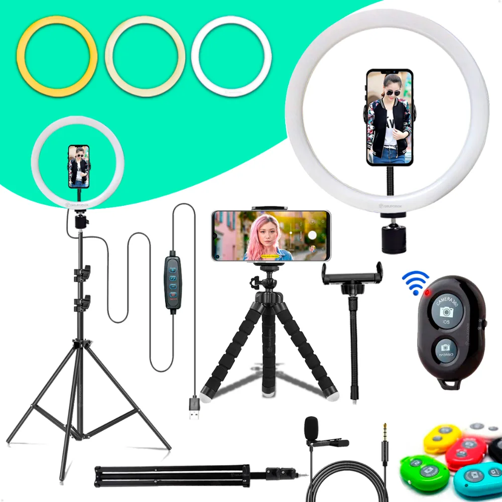 Kit Youtuber Ring Light 10 Polegadas: Iluminação Profissional para Seu Conteúdo de Qualidade
