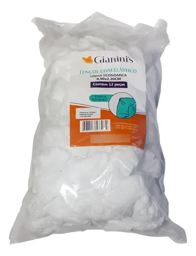 Lençol Descartável Com Elástico 15g Com 12 Und 2,20mx0,90m
