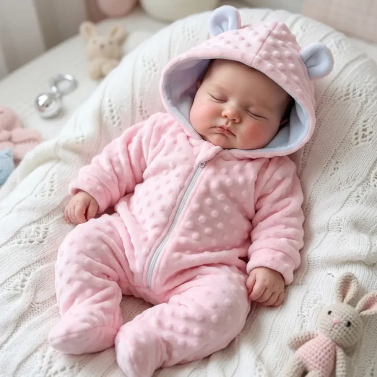 Macacão Bebê Pipoquinha Fleece Frio Com Capuz E Zíper