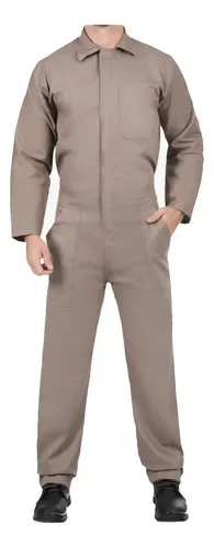 Macacão Brim Pesado Manga Longa Uniforme Profissional Cinza