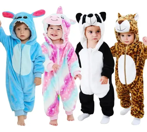 Macacão Kigurumi Bebê Inverno Peluciado Bichinhos