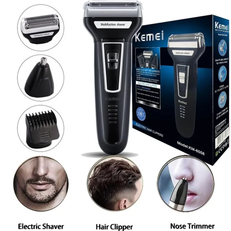 Maquina De Barbear e Aparador Pelos Elétrico 3 Em 1: A Solução Única para Todos os Seus Problemas de Barba