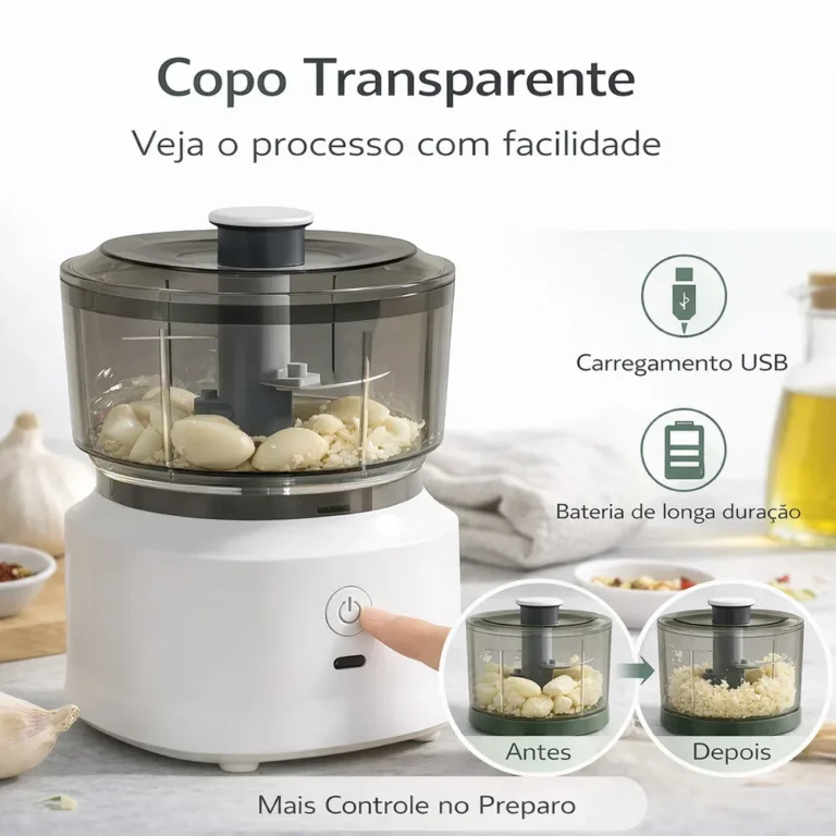 Mini Processador de Alimentos Elétrico Triturador de Carne Alho Cebola Legumes Picador Cozinha Portátil 350ML ANJGG BRA
