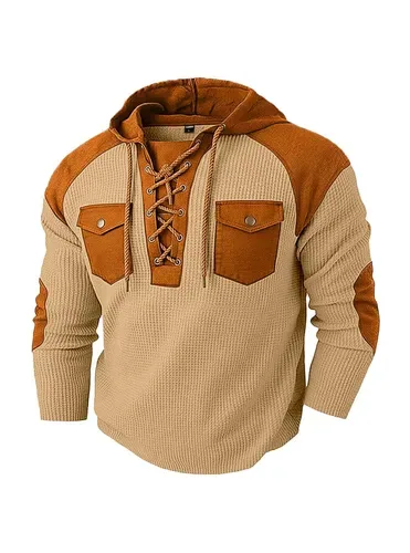 Moletom Masculino Com Capuz E Patchwork