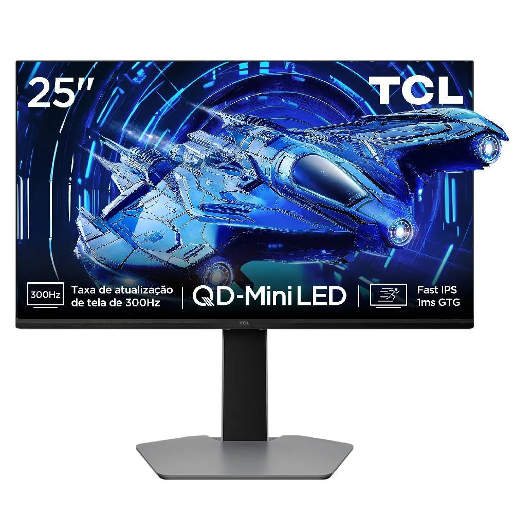 Monitor Gamer TCL 25 Polegadas QLED Mini LED Full HD G64 300Hz 1ms (GtG) Freesync HDR 600 nits 25G64