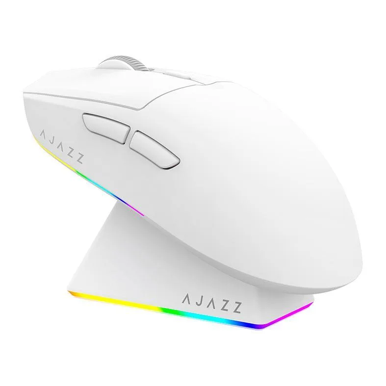 Mouse Gamer Ajazz AJ139 V2 MC, 12000DPI, 6 Botoes, Tri-Mode, Branco, AJ139V2-MC-WH
