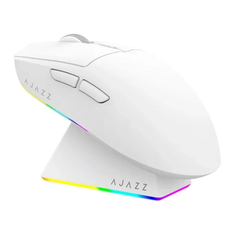Mouse Gamer Ajazz AJ139 V2 MC, 12000DPI, 6 Botoes, Tri-Mode, Branco, AJ139V2-MC-WH