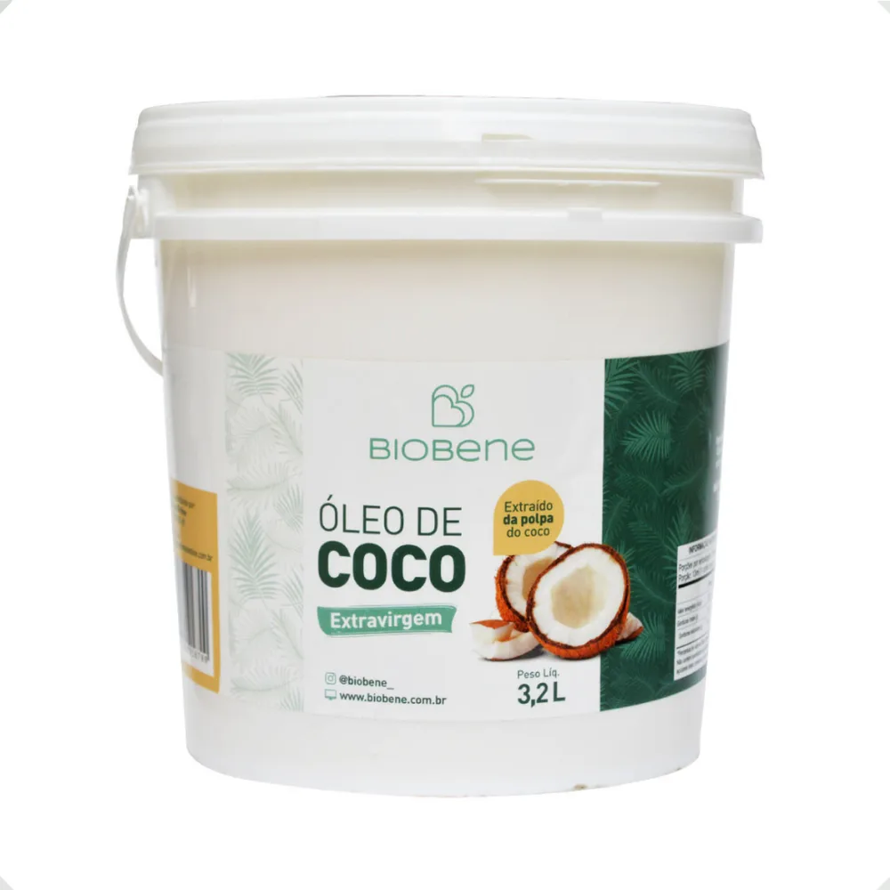 Óleo De Coco Extravirgem Da Polpa Sem Glúten Biobene 3,2l