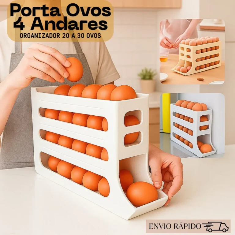 Organize sua Geladeira com o Porta Ovos 4 Andares Rolante - Uma Solução Prática e Econômica