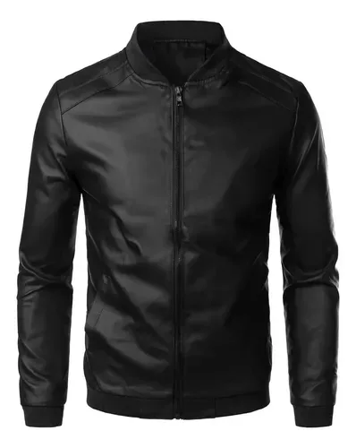 Qjaqueta De Couro Masculina Moda.