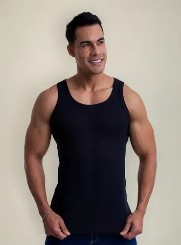 Regata Masculina Modelo Americano Canelada Tecido Premium