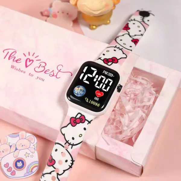 Relógio Eletrônico Digital De Hello Kitty Estudantil Para Meninas - O Achado Perfeito Para Suas Princesas!