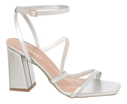 Sandália Feminina Brilho Salto Alto Confortável Original