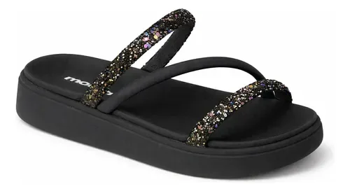 Sandália Feminina Brilho Strass Tendência Moda Original