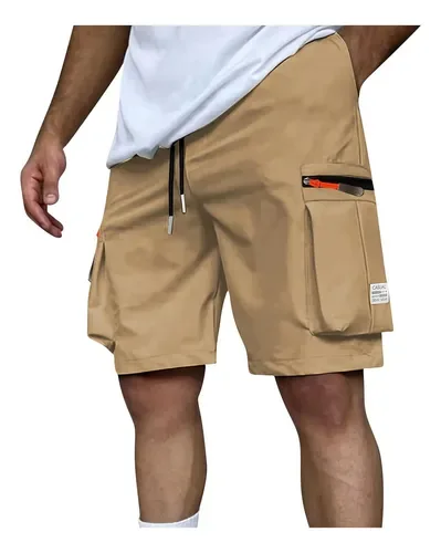 Shorts Masculinos Coloridos, Esportivos, Fitness, Bolsos Ao