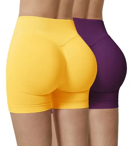 Shorts Yoga Cintura Alta Compressão 2 Peças