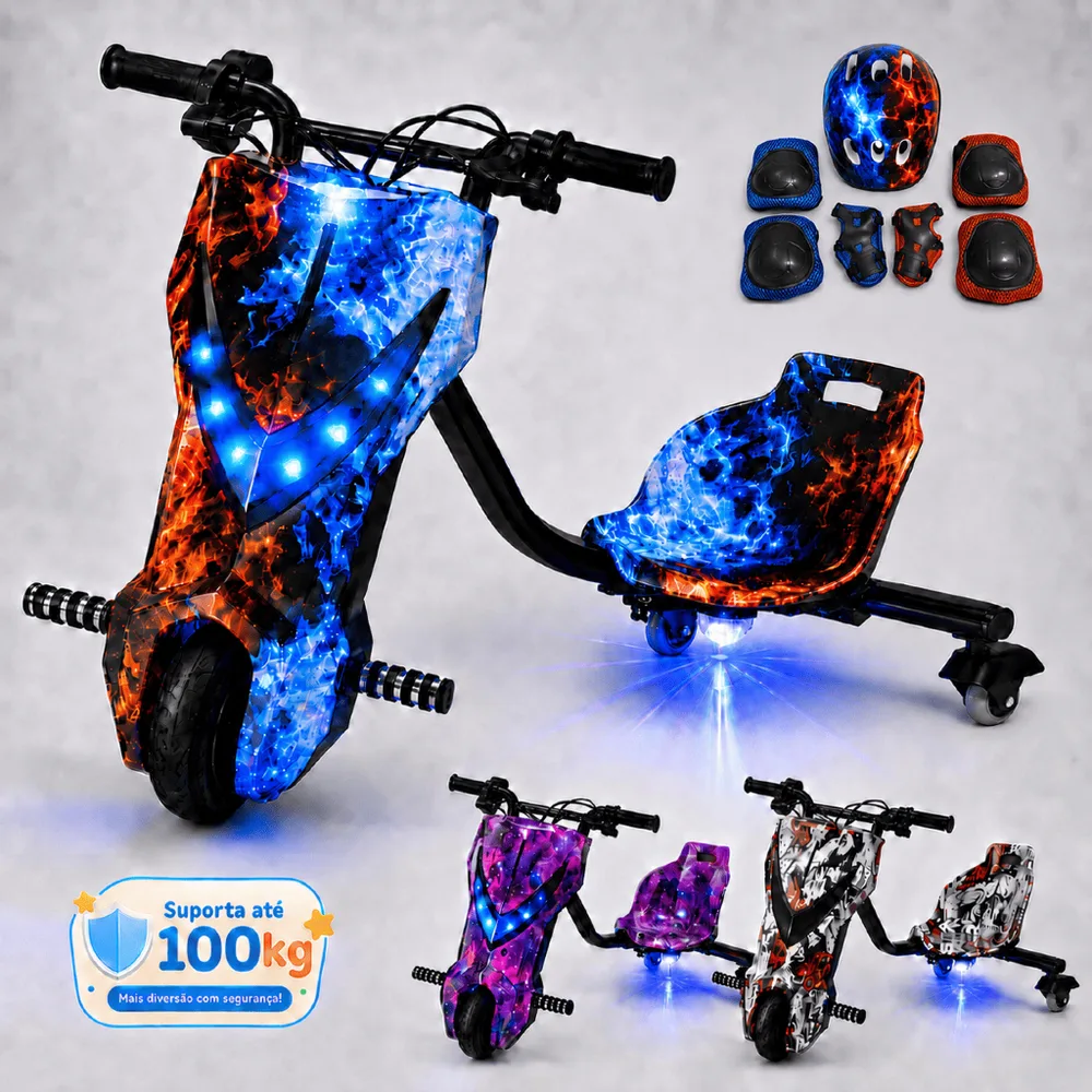 Triciclo Drift Elétrico Infantil 350w: O Presente Perfeito para Seu Pequeno Piloto!