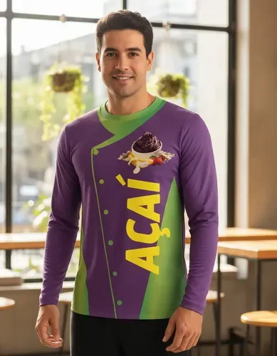 Uniforme Camiseta Manga Longa Açai Açaiteria Pronta Entrega