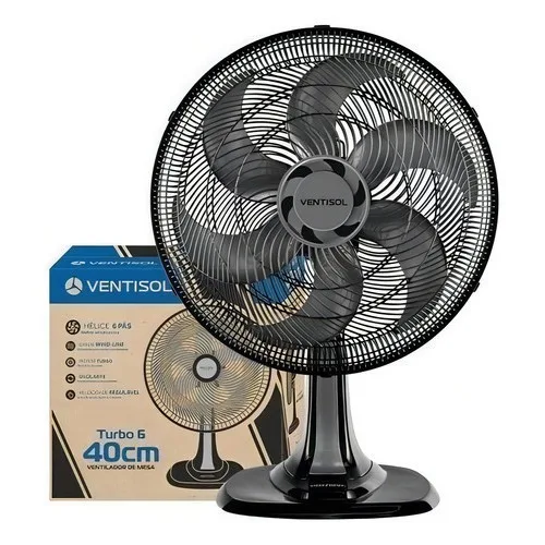 Ventilador de Mesa 40 cm 10 Pás com 3 Velocidades Ventisol Turbo 10 - O Resfriamento Perfeito para o Seu Espaço
