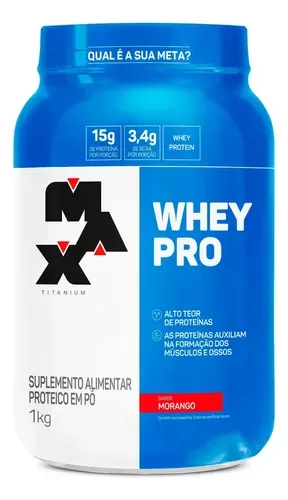 Whey Protein Pro Max Titanium 1kg – O Suplemento de Morango que Transforma Seu Treino