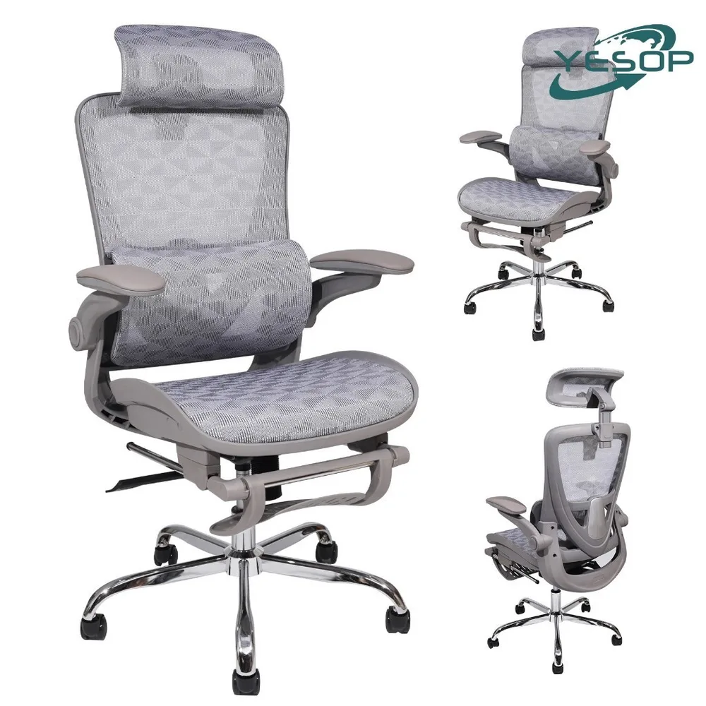 YESOP Cadeira De Escritório Ergonômica Com Apoio Lombar E De Pernas Assento Zero Gravity Cor Branco