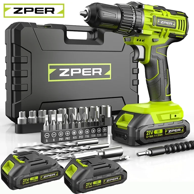 ZPER Furadeira Parafusadeira A Bateria 21V Com Duas Bateria Maleta Kit Ferramentas Completo