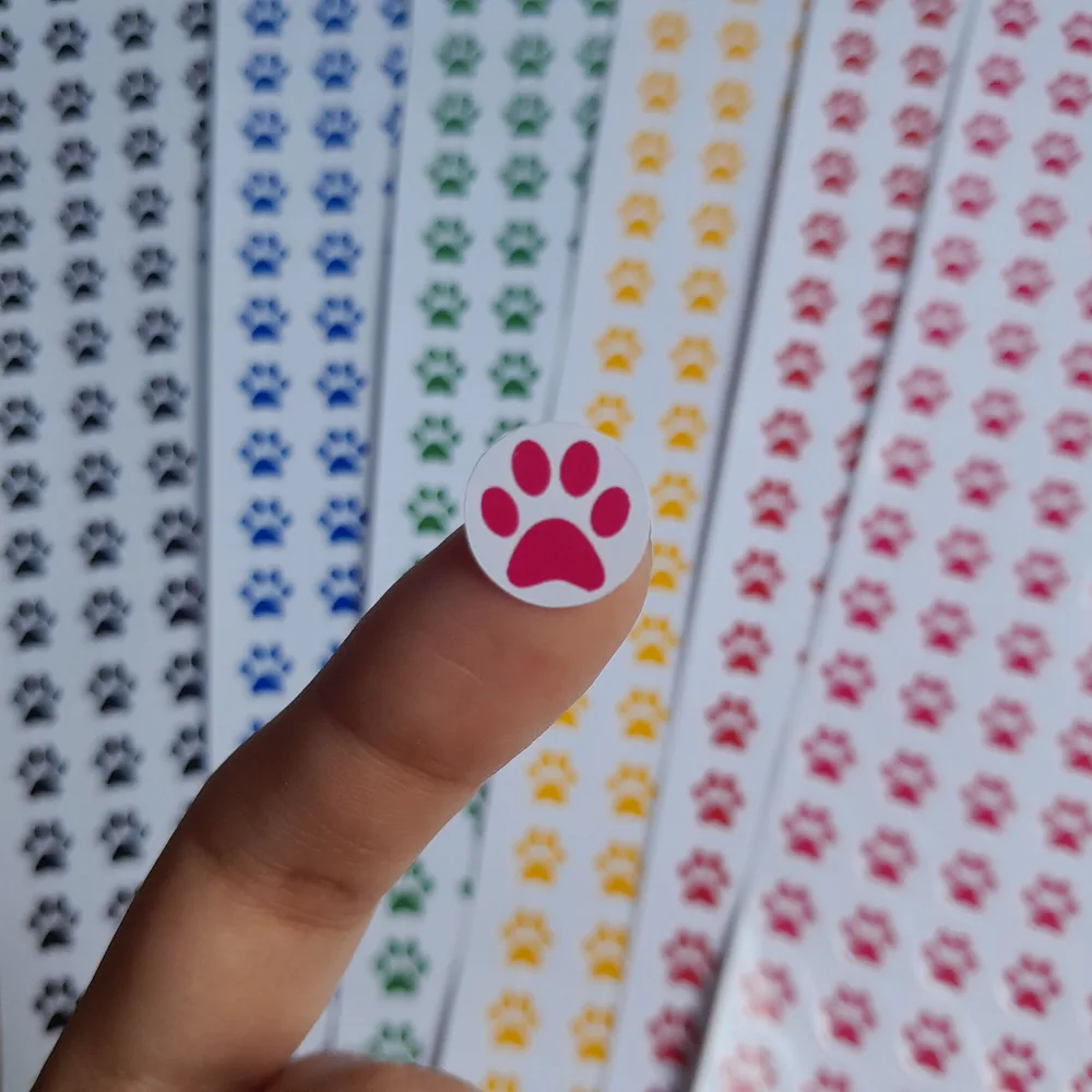260-520 Selos Adesivos De Patinha Para Cartão Fidelidade-Pet Shop-Banho e Tosa-Patas-Pegada-Cachorro-Gato-Veterinária