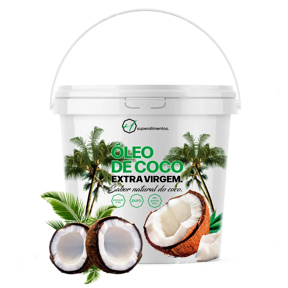 Balde Óleo De Coco Extra Virgem Premium 3 Litros +1 Superalimentos