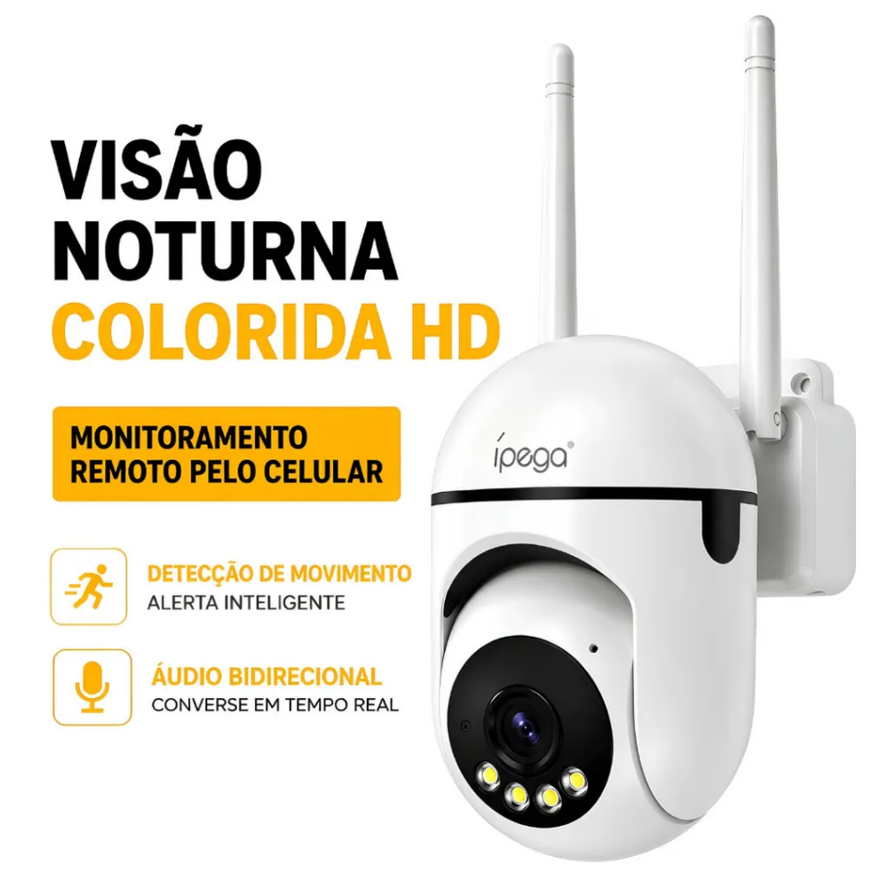 Câmera IP Residencial Wi-Fi 3MP KP-CA260 Rastreamento Humano e Áudio Bidirecional