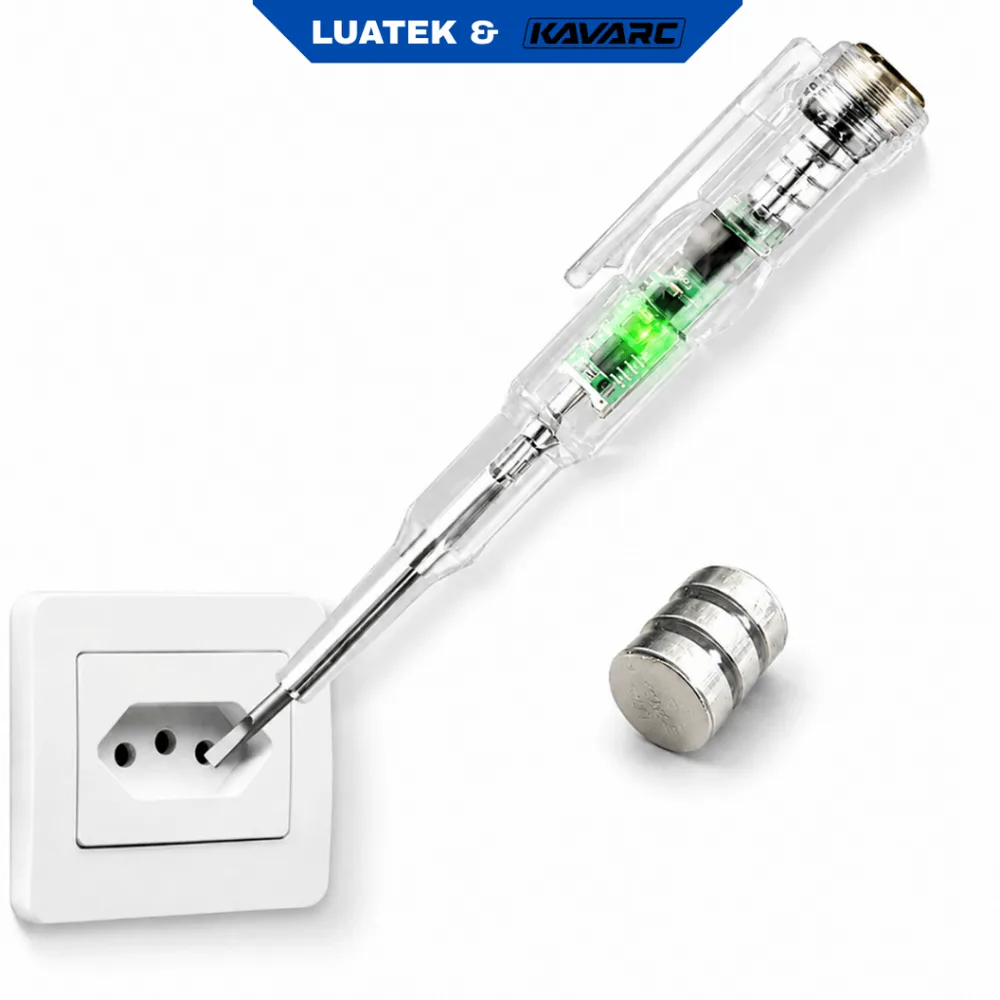 Caneta Teste Elétrica LUATEK Detector de Tensão 70-250V Chave Teste Fase Neutro Fio Rompido LWJ-333