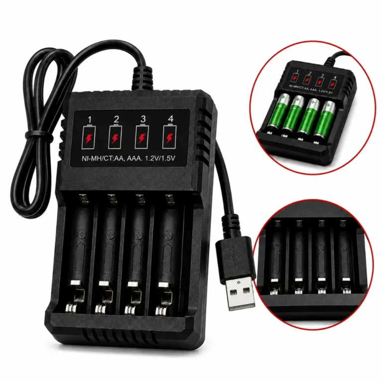 Carregador de Pilhas USB + pilhas AA e AAA Kapbom Rápido Bivolt