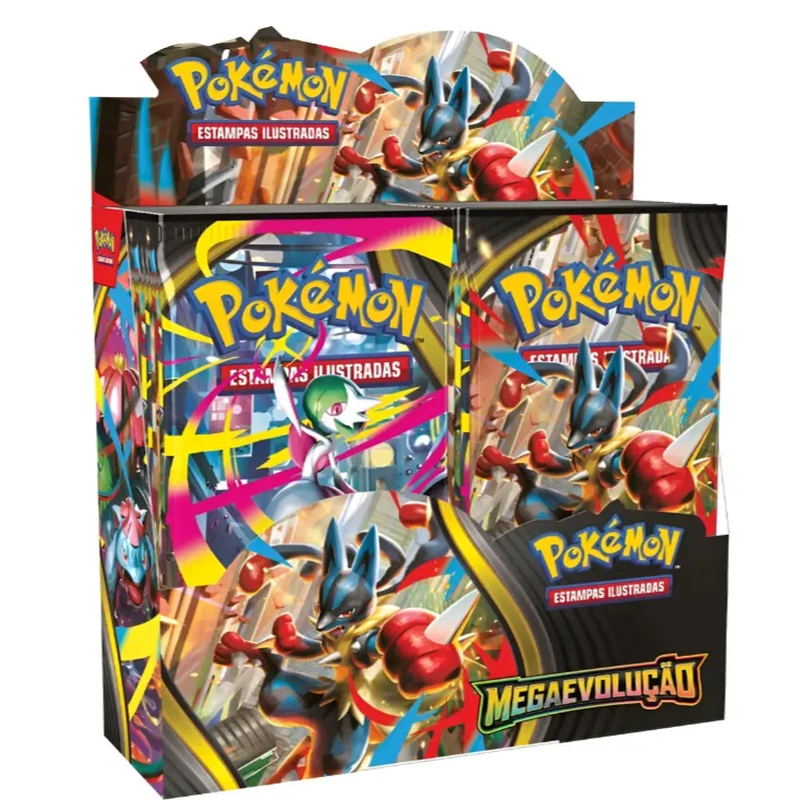 Cartas Booster Pokémon Copag Megaevolução - Display com 36 Pacotes