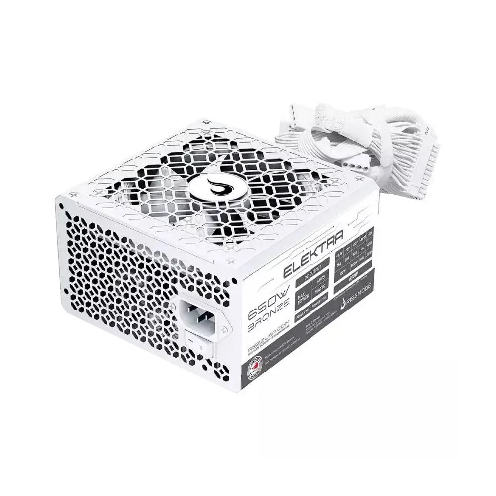Fonte Gamer Rise Mode Elektra 650W 80 Plus Bronze PFC Ativo Branco - RM-PSU-ELK-650-W