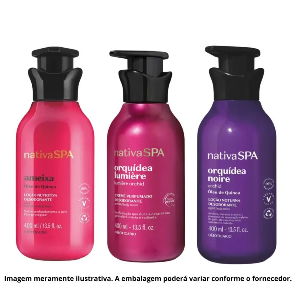 Kit Triplo de Hidratação Corporal Nativa Spa 400ml