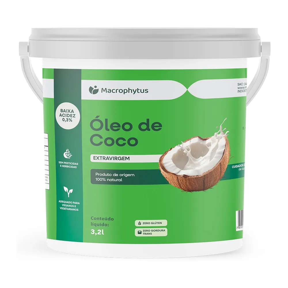 Óleo de Coco Extravirgem 0,3% acidez 3,2 litros