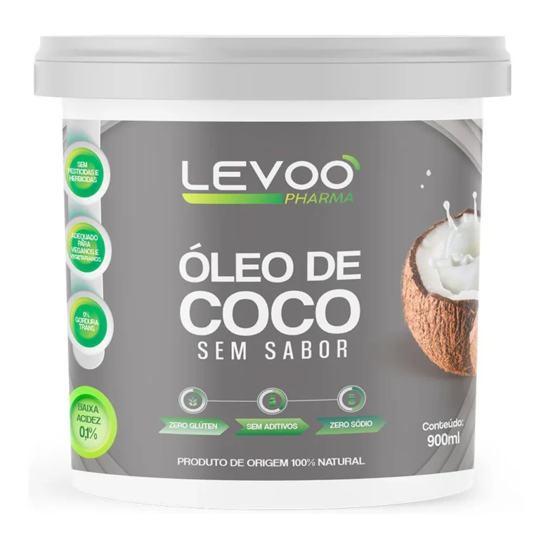 Óleo de Coco Sem Sabor 0,1% Acidez 900ml Levoo