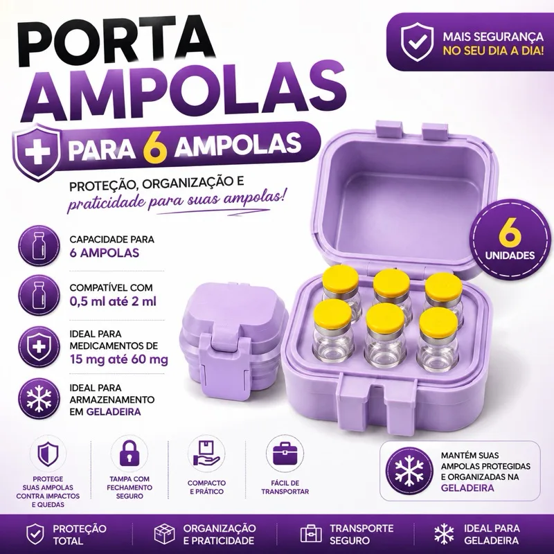 Porta Ampola 3ml - Compacto e seguro