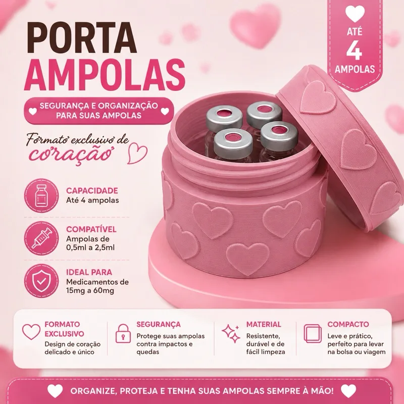 Porta Ampola 3ml - Coração