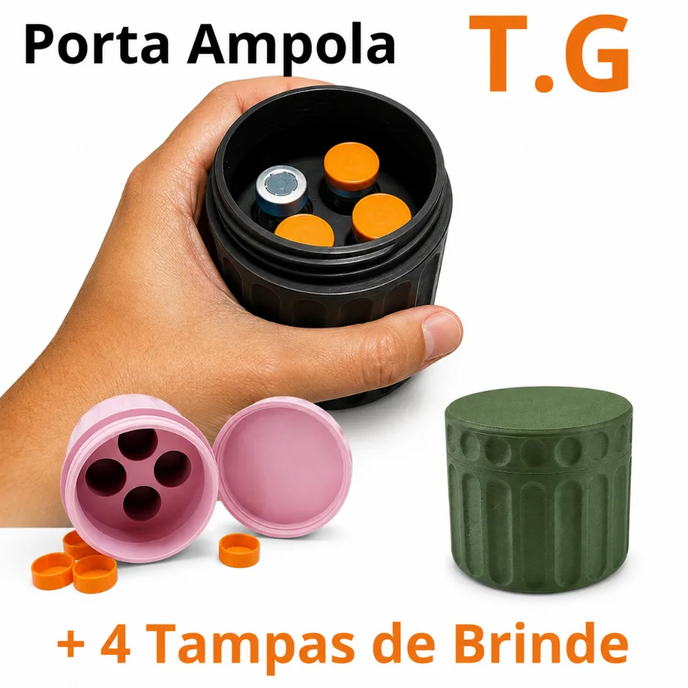 Porta Organiza Geladeira Injeção Tirze Tg 4 Ampolas 3ml + 4 tampas Brinde
