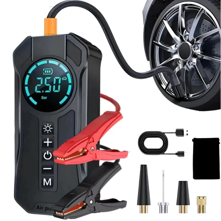 Portable Air Pump Compressor Inflator Multi-function 4 in 1 PowerBank 8kmah Battery Car Auto Tire Inflator