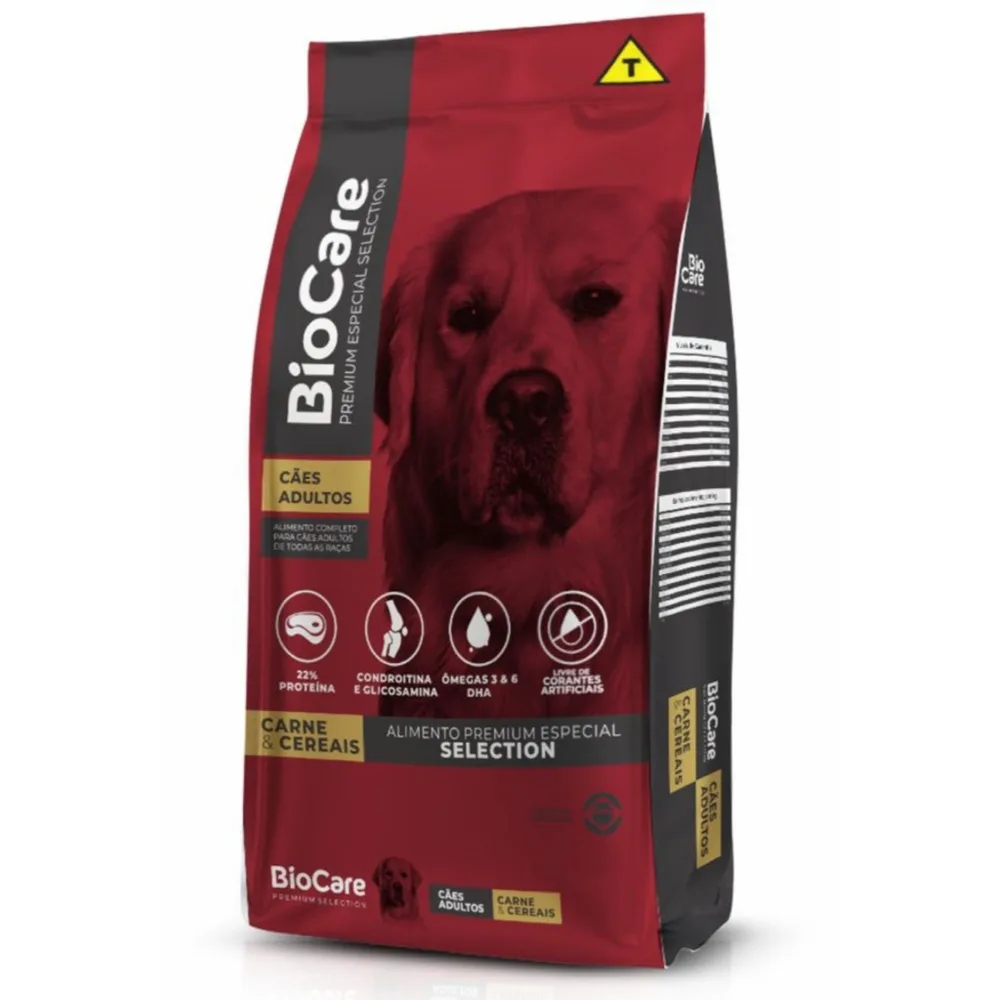 Ração BioCare Premium Especial Selection - Carne & Cereais - Adultos 15kg